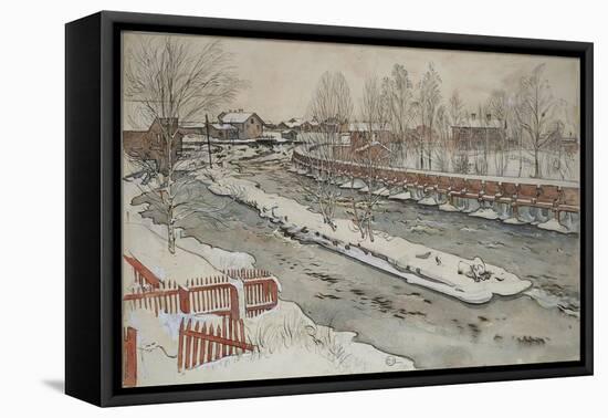 The Timber Chute, Winter Scene, from 'A Home' series, c.1895-Carl Larsson-Framed Premier Image Canvas