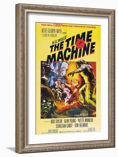 The Time Machine, From Left Center: Yvette Mimieux, Rod Taylor, 1960-null-Framed Premium Giclee Print