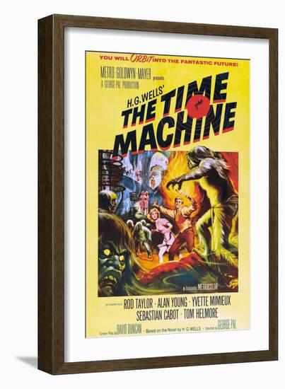 The Time Machine, From Left Center: Yvette Mimieux, Rod Taylor, 1960-null-Framed Premium Giclee Print