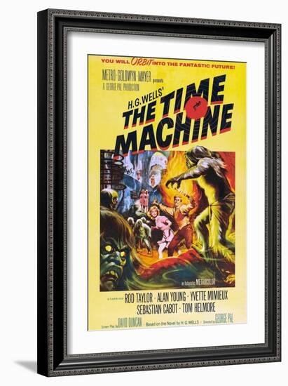 The Time Machine, From Left Center: Yvette Mimieux, Rod Taylor, 1960-null-Framed Premium Giclee Print