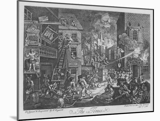 'The Times', 1762-William Hogarth-Mounted Giclee Print