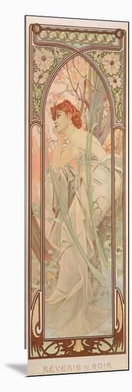 The Times of the Day: Evening Contemplation, 1899-Alphonse Mucha-Mounted Premium Giclee Print