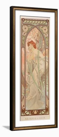 The Times of the Day: Evening Contemplation, 1899-Alphonse Mucha-Framed Giclee Print