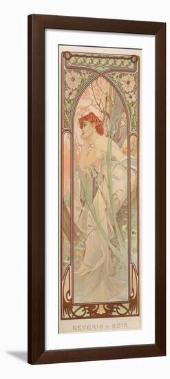 The Times of the Day: Evening Contemplation, 1899-Alphonse Mucha-Framed Giclee Print