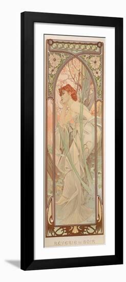 The Times of the Day: Evening Contemplation, 1899-Alphonse Mucha-Framed Giclee Print