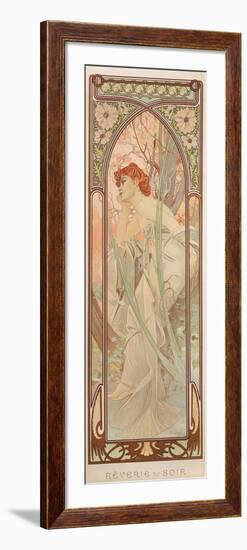 The Times of the Day: Evening Contemplation, 1899-Alphonse Mucha-Framed Giclee Print