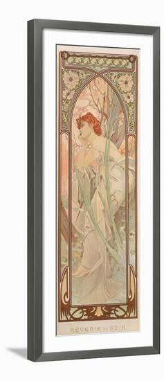 The Times of the Day: Evening Contemplation, 1899-Alphonse Mucha-Framed Giclee Print