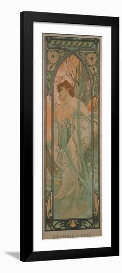 The Times of the Day: Evening Contemplation, 1899-Alphonse Mucha-Framed Giclee Print