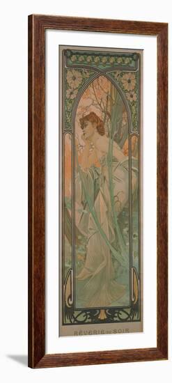 The Times of the Day: Evening Contemplation, 1899-Alphonse Mucha-Framed Giclee Print