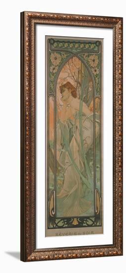 The Times of the Day: Evening Contemplation, 1899-Alphonse Mucha-Framed Giclee Print