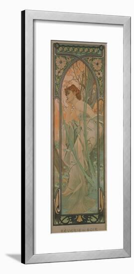 The Times of the Day: Evening Contemplation, 1899-Alphonse Mucha-Framed Giclee Print