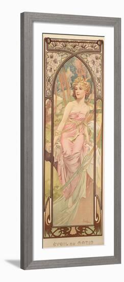 The Times of the Day: Morning Awakening, 1899-Alphonse Mucha-Framed Giclee Print