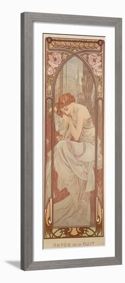 The Times of the Day: Night's Rest, 1899-Alphonse Mucha-Framed Giclee Print