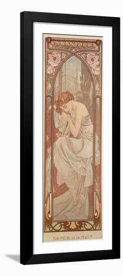 The Times of the Day: Night's Rest, 1899-Alphonse Mucha-Framed Giclee Print