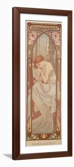 The Times of the Day: Night's Rest, 1899-Alphonse Mucha-Framed Giclee Print