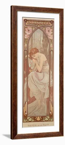 The Times of the Day: Night's Rest, 1899-Alphonse Mucha-Framed Giclee Print