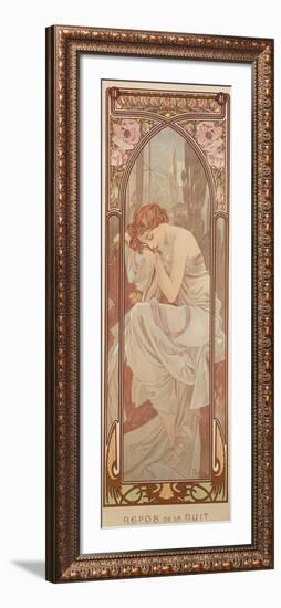 The Times of the Day: Night's Rest, 1899-Alphonse Mucha-Framed Giclee Print