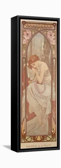 The Times of the Day: Night's Rest, 1899-Alphonse Mucha-Framed Premier Image Canvas