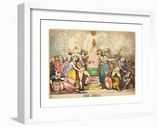 The Times, Probably 1783, Hand-Colored Etching, Rosenwald Collection-Thomas Rowlandson-Framed Giclee Print