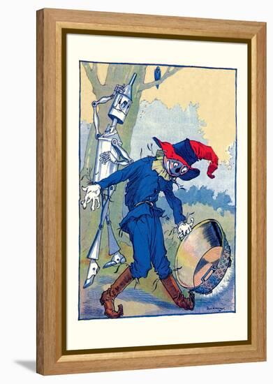 The Tin Man and Scarecrow-John R. Neill-Framed Stretched Canvas