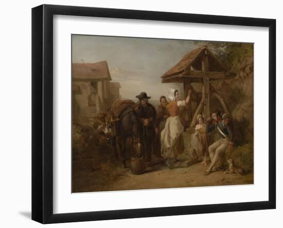 The Tired Soldier Resting at a Roadside Well-Frederick Goodall-Framed Giclee Print