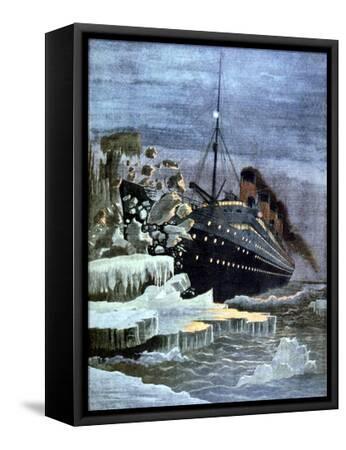 Jumbo Giclée Print Rare Framed 1912 Titanic Actual Iceberg Vintage Photo