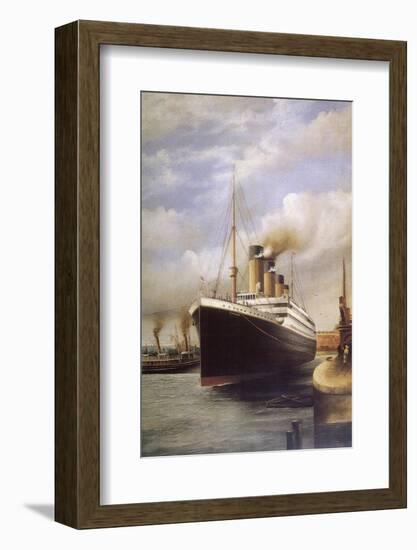 The Titanic Docked Before Her Disastrous Voyage-null-Framed Photographic Print