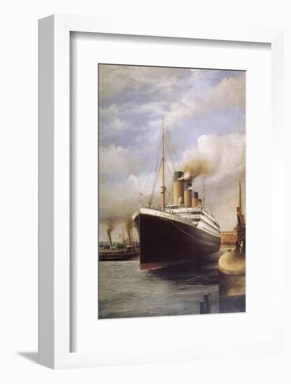 The Titanic Docked Before Her Disastrous Voyage-null-Framed Photographic Print