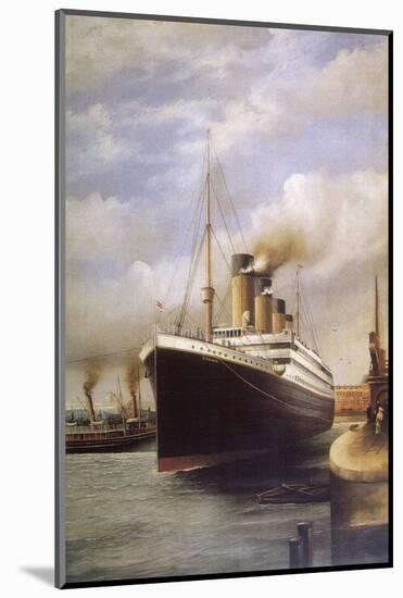 The Titanic Docked Before Her Disastrous Voyage-null-Mounted Photographic Print