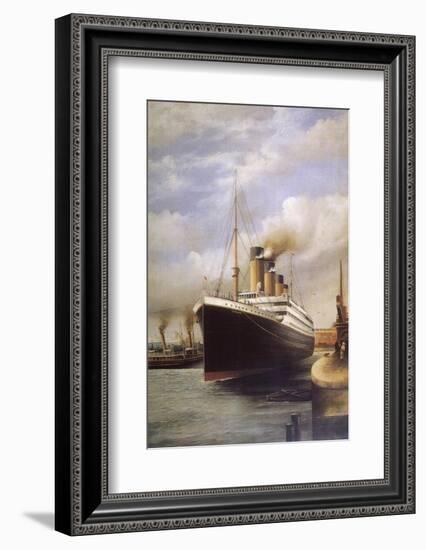 The Titanic Docked Before Her Disastrous Voyage-null-Framed Photographic Print