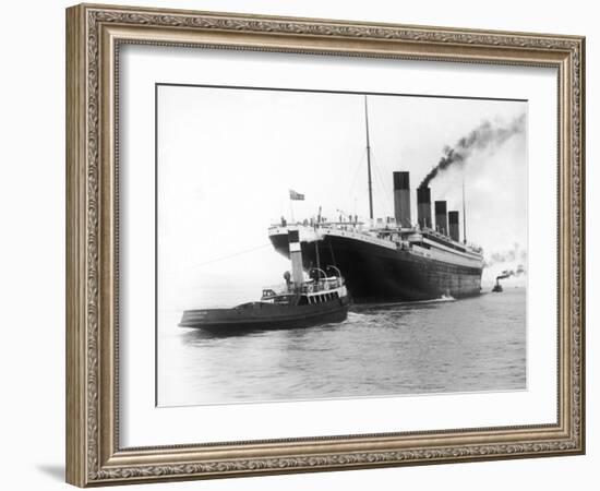 The Titanic Leaving Belfast Ireland for Southampton England for Its Maiden Voyage New York Usa-Harland & Wolff-Framed Premium Photographic Print