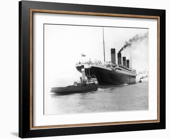 The Titanic Leaving Belfast Ireland for Southampton England for Its Maiden Voyage New York Usa-Harland & Wolff-Framed Premium Photographic Print