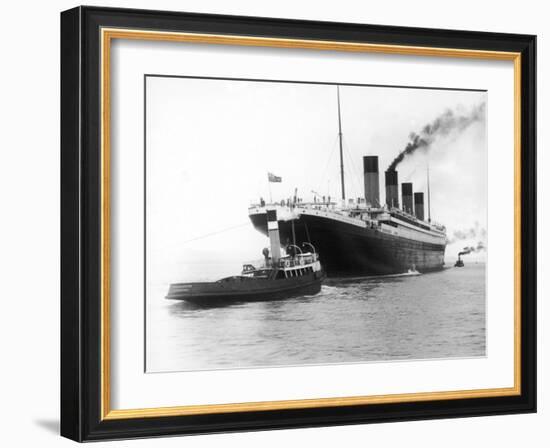The Titanic Leaving Belfast Ireland for Southampton England for Its Maiden Voyage New York Usa-Harland & Wolff-Framed Premium Photographic Print