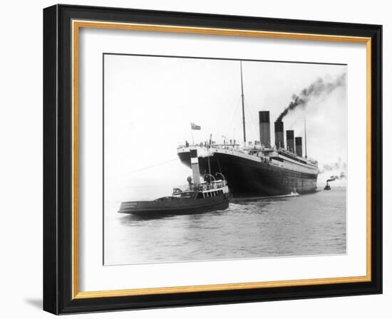 The Titanic Leaving Belfast Ireland for Southampton England for Its Maiden Voyage New York Usa-Harland & Wolff-Framed Photographic Print