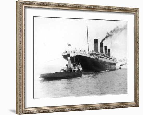 The Titanic Leaving Belfast Ireland for Southampton England for Its Maiden Voyage New York Usa-Harland & Wolff-Framed Photographic Print