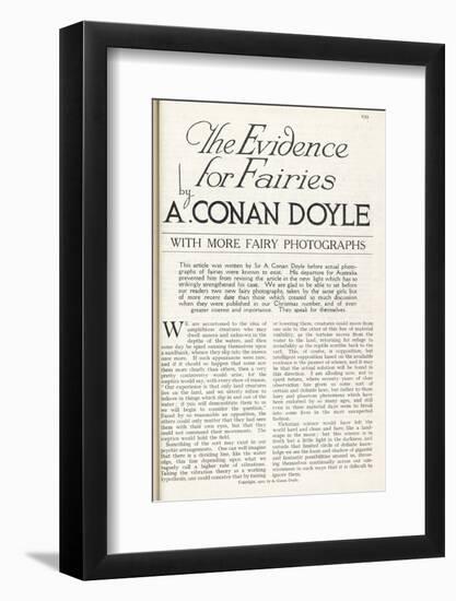 The Title Page of Arthur Conan Doyle's Article Discussing the Evidence for the Existence of Fairies-null-Framed Photographic Print