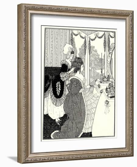 The Toilet (Illustration for the Rape of the Lock by Alexander Pop), 1894-Aubrey Beardsley-Framed Giclee Print