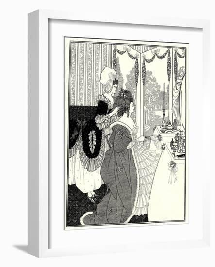 The Toilet (Illustration for the Rape of the Lock by Alexander Pop), 1894-Aubrey Beardsley-Framed Giclee Print