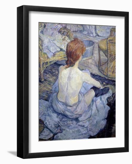 The Toilet, or Redhead (Rousse) - by H. De Toulouse Lautrec-null-Framed Giclee Print