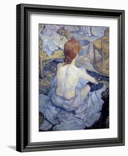 The Toilet, or Redhead (Rousse) - by H. De Toulouse Lautrec-null-Framed Giclee Print