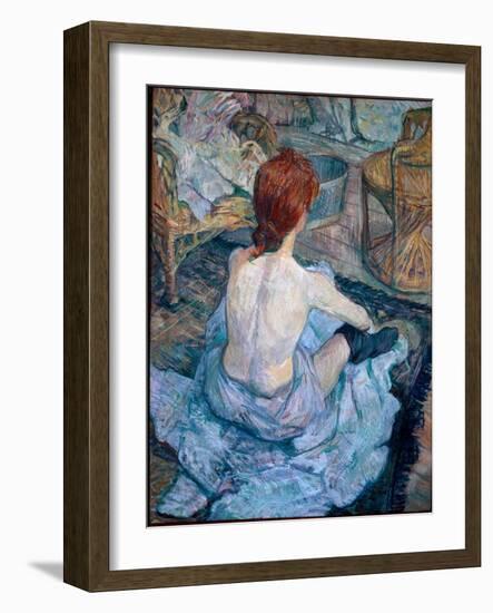 The Toilette, 1896 - Oil on Cardboard-Henri de Toulouse-Lautrec-Framed Giclee Print