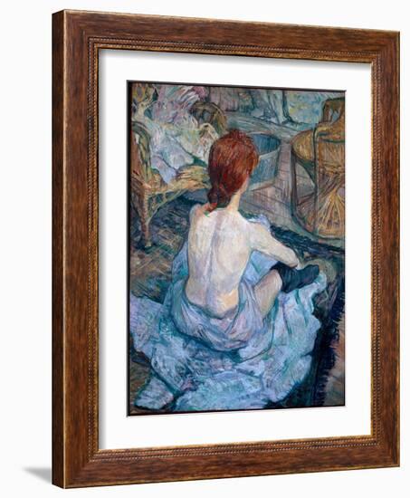 The Toilette, 1896 - Oil on Cardboard-Henri de Toulouse-Lautrec-Framed Giclee Print