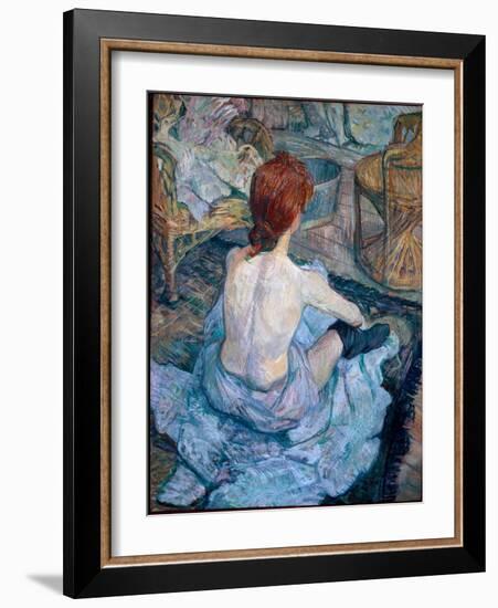 The Toilette, 1896 - Oil on Cardboard-Henri de Toulouse-Lautrec-Framed Giclee Print