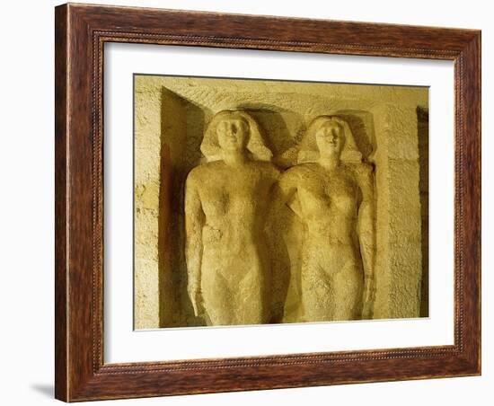 The tomb at Giza of Meresankh, one of the queens of Khephren-Werner Forman-Framed Giclee Print