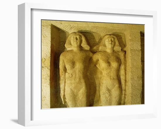 The tomb at Giza of Meresankh, one of the queens of Khephren-Werner Forman-Framed Giclee Print
