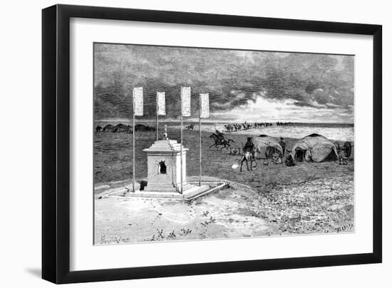 The Tomb of a Lama and an Encampment, Mongolian Desert, C1890-Ivan Pranishnikoff-Framed Giclee Print