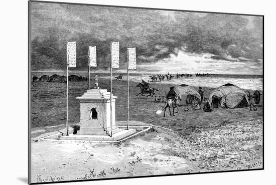 The Tomb of a Lama and an Encampment, Mongolian Desert, C1890-Ivan Pranishnikoff-Mounted Giclee Print