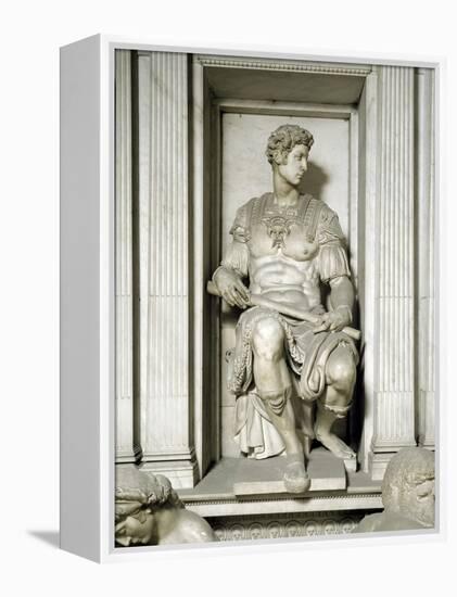 The Tomb of Giuliano De Medici, by Michelangelo-null-Framed Premier Image Canvas