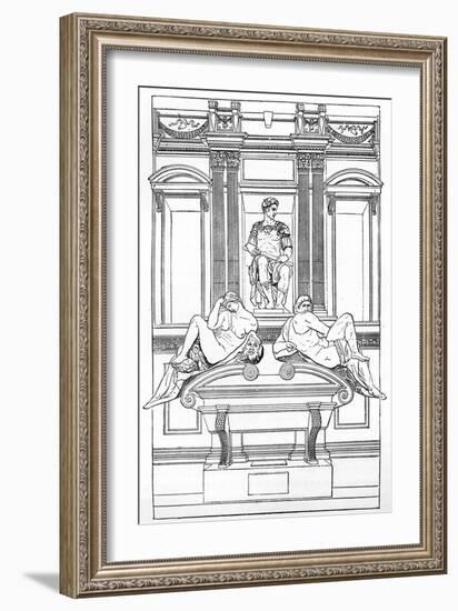 The Tomb of Julian De' Medici in the New Vestry of San Lorenzo Basilica, Florence, 1882-Michelangelo Buonarroti-Framed Giclee Print