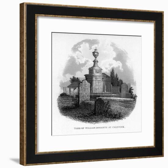 The Tomb of William Hogarth at Chiswick, 1840-null-Framed Giclee Print